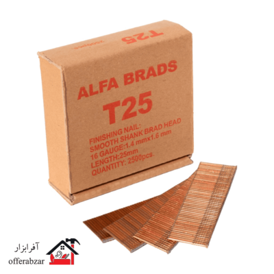 میخ تیپو TIPO25 آلفا بسته 2500 عددی